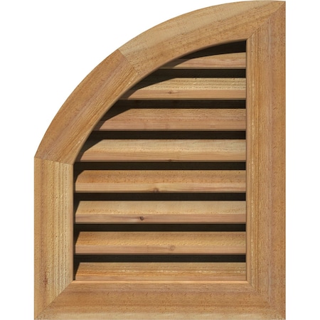 Quarter Round Top Left Functional Western Red Cedar Gable Vnt W/1 X 4 Flat Trim Frame, 06W X 30H